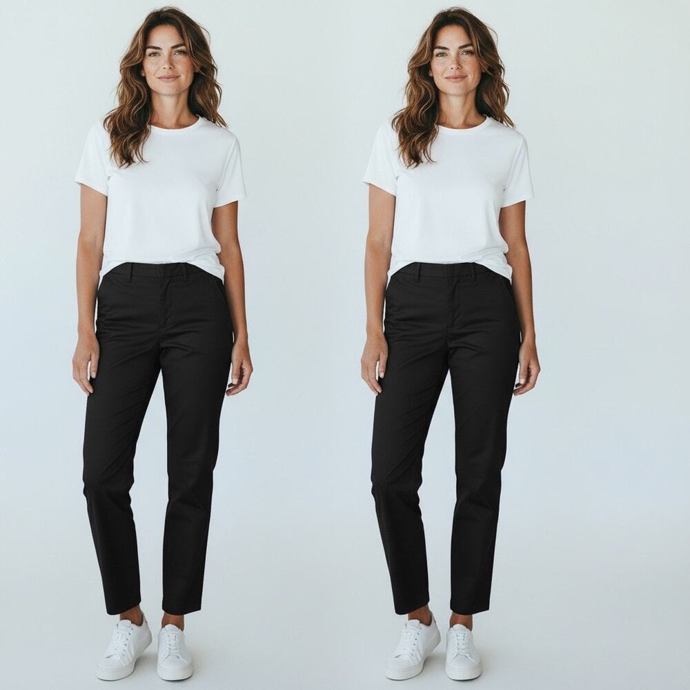 Miu Miu by Prada Women’s Black Cotton Crop Chino Trouser Pants Size 48